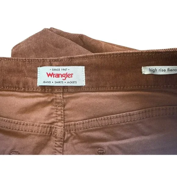 Wrangler Fierce Flare Corduroy Pants Brown High Rise Western Womens Sz 12 NEW - Picture 3 of 7